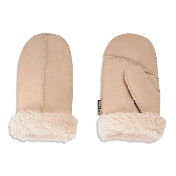 Saueskinns votter for barn - Delt håndflate - Vinterhansker for barn 325-100 Beige Small (Approx. 2 Years)