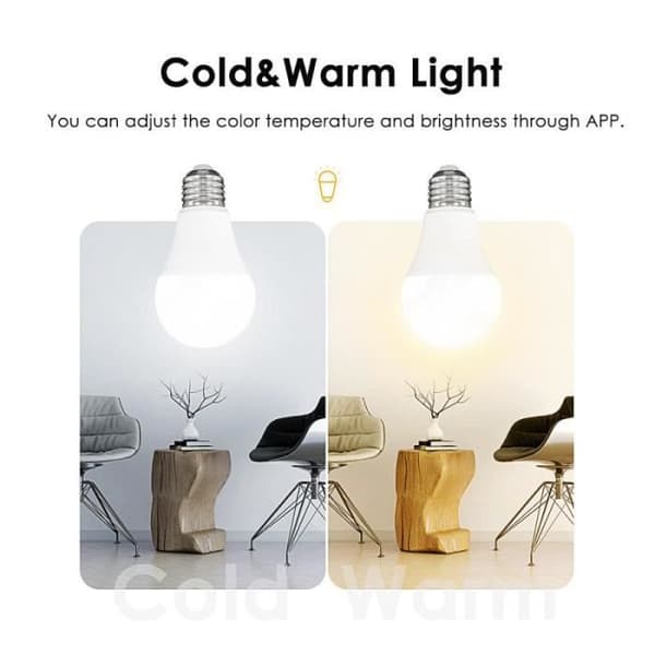 LED-pære - Tuya - Zigbee 3.0 - E27 - 15W - Flerfarget - Innendørs