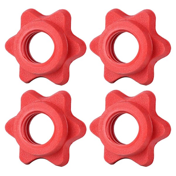 4 kpl 25 mm:n käsipainon tangon lukitusruuvimutteri, liukumaton kierrelukituskaulus Red