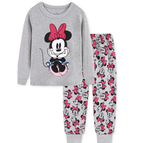 Flickors Pyjamas Disney Minnie Tryckt Toppar + Byxor Nattkläder Set A A 130cm