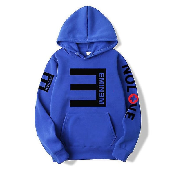 Eminem Sweatshirt Eminem Anti-e Hip-hop tjock tröja för män och kvinnor hoodie blue S