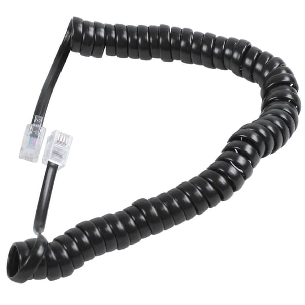 3 stk. 9,3 tommer sort RJ9 telefonmodem spiralkabel Black