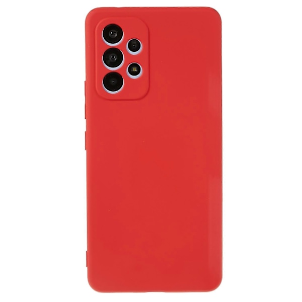 För Samsung Galaxy A13 4G Fiberfodrad TPU Mobilskal Gummibelagd Yta Stöttåligt Telefonskydd Multicolor Red