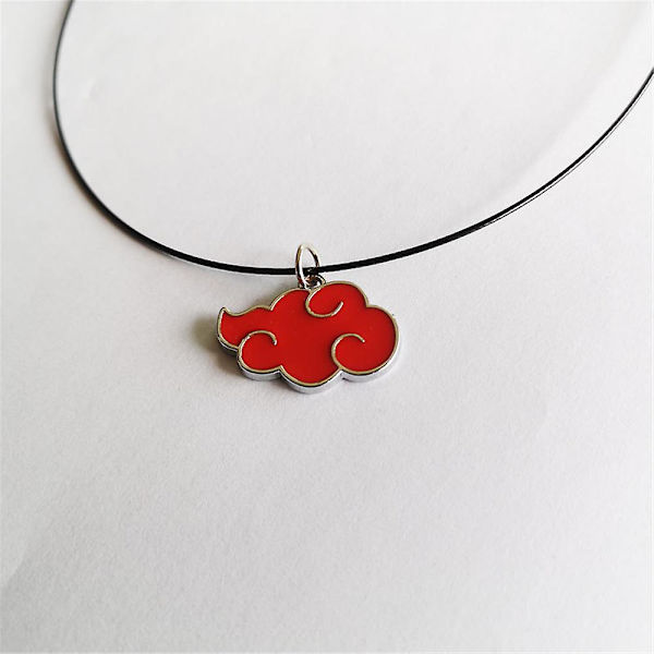Anime Naruto Akatsuki Röd Moln Logo Hänge Halsband Unisex Kvinnor Män Smycken Gåvor