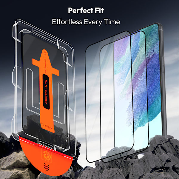 [KK]2-Pack Samsung S21 FE Screen Protector & 1-Pack Lens Protector - Tempered Glass | [Automatic Installation] - Bubble-Free