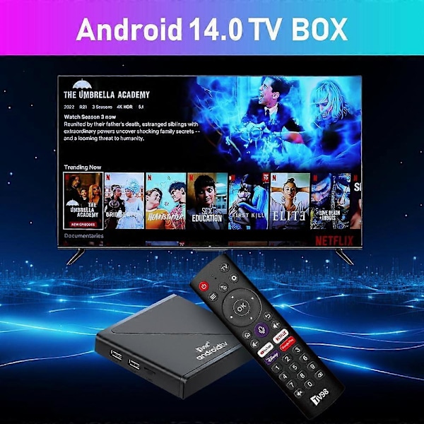 8K Android 14.0 TV Box Set Allwinner H313 2.4G 5G Dual WiFi Bluetooth 5.0 Mediaspelare Stöd Smart Röststyrning Fjärrkontroll Toppbox