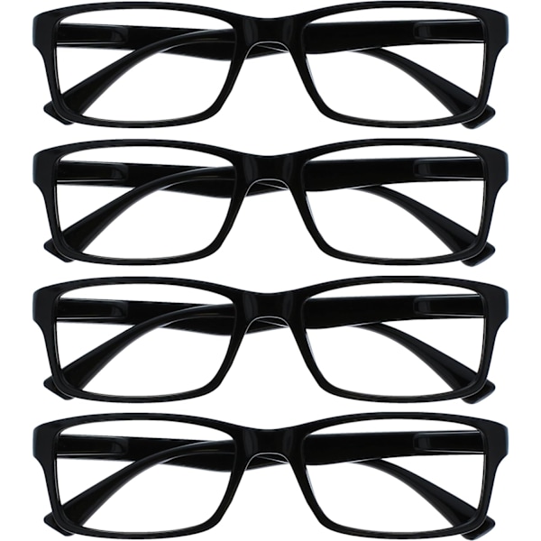 Company Black Readers Value 4 Pack Designer Style Män Kvinnor RRRR92-1 +3.50 Svart Svart Black +3.50 Magnification