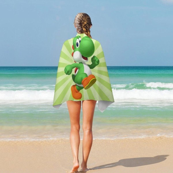 Super Mario Yoshi Badehåndklæde Hurtigtørrende Håndklæde til Svømmere Sandtæt Strandhåndklæde Pool Svømmehåndklæder 130x80cm 52x32in
