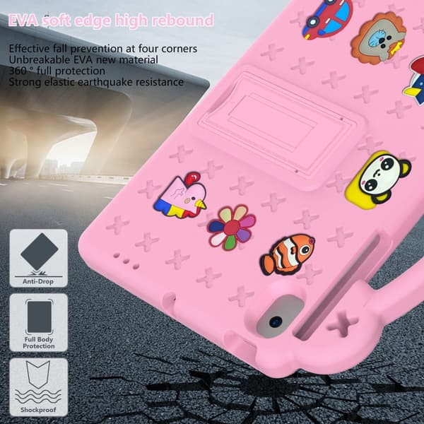 [KK]Shockproof EVA Case Samsung Galaxy Tab A8 10.5 Kickstand Pink