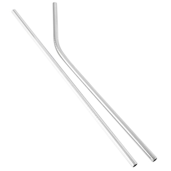 100 stk. metal sugerør kan genbruges 304 rustfrit stål drikkevandsrør 215 mm x 6 mm buede sugerør og 50 lige sugerør silver