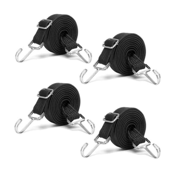 Elastisk Bagagestrammer - 1 Meter - Stærk Strammerem - Sort