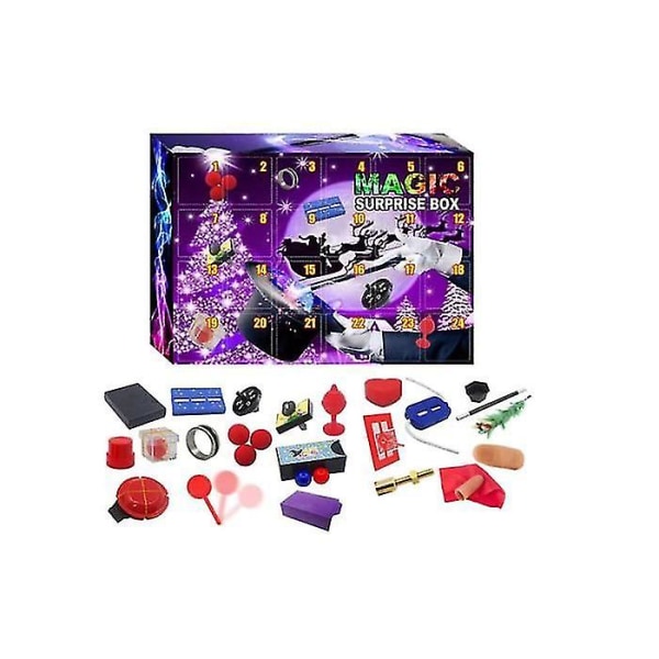 Juladventskalender, Magic Blind Box, 24 bitar Magic Trick Rekvisita Leksaker för barn från 6 år och uppåt