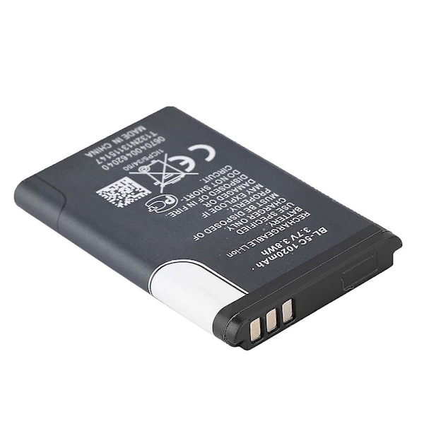 Udskiftningsbatteri Miljøvenligt Litiumbatteri kompatibelt med Nokia BL-5C 1020 mah 3.7