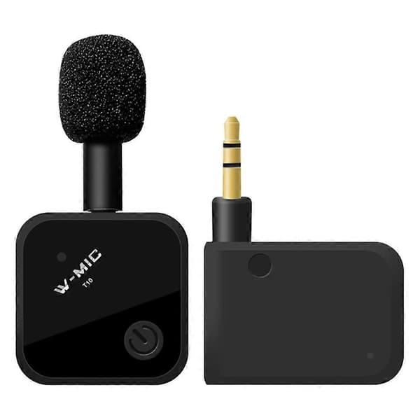 Lavalier Mikrofon Bærbar Video Mikrofon til Telefon Live Broadcast Gaming Tilbehør Samtale Black