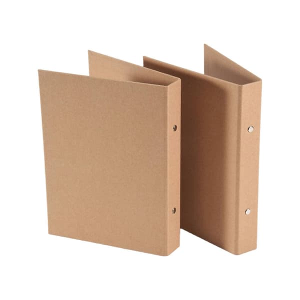 2 stk A5 påfyllbar ringperm, A5 kraftpapir permbrett med 2 ringer for å legge til løse ark, A5 kraft