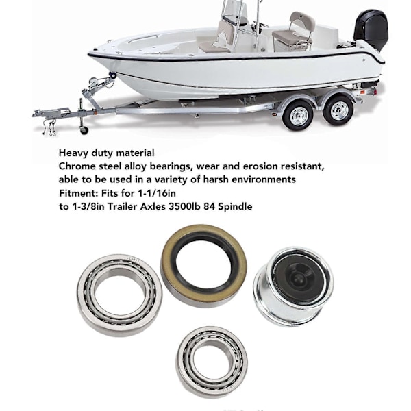 Sæt L68149 L44649 Traileraksel Hjulleje Kit til 11/16in til 13/8in Traileraksler 3500lb 84 Spindel