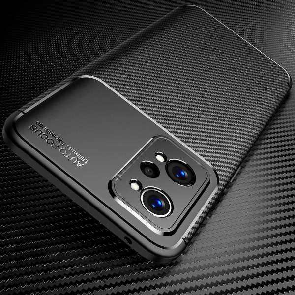 Kolfiberskydd Flexibelt TPU- phone case Shell för Realme GT Neo2 5G/GT2/GT Neo 3T 5G Black Style A Realme GT Neo2 5G