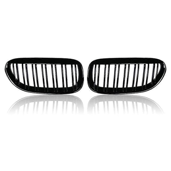 Front Kidney Bumper Grill Grill Dobbel Linje for 6-serie E63 E64 2004-2010 Racing Grill Tilbehør Glossy Black