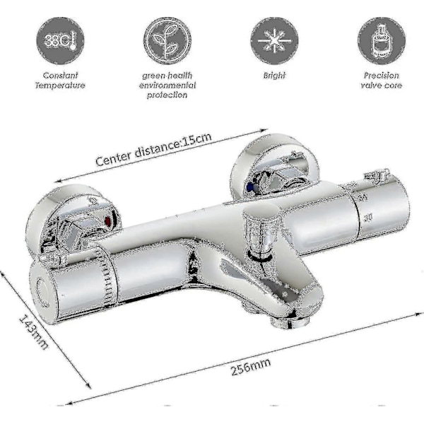 2024 Termostatblandare för Dusch, Termostat Duschblandare, Termostat Duschstång för Badrum Duschsystem