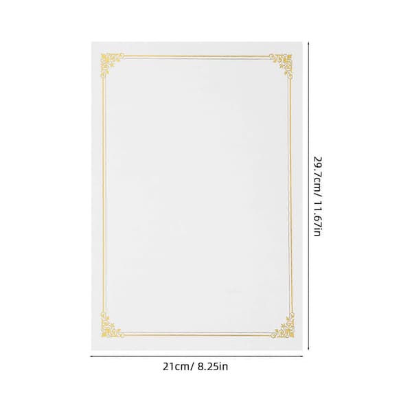 10 st Tomt Certifikatpapper A4 Certifikatpapper Diplom Certifikatpapper Utskrivbart Tomt Papper Foder Tomt Certifikatpapper Golden 29.70X21.00X0.05CM