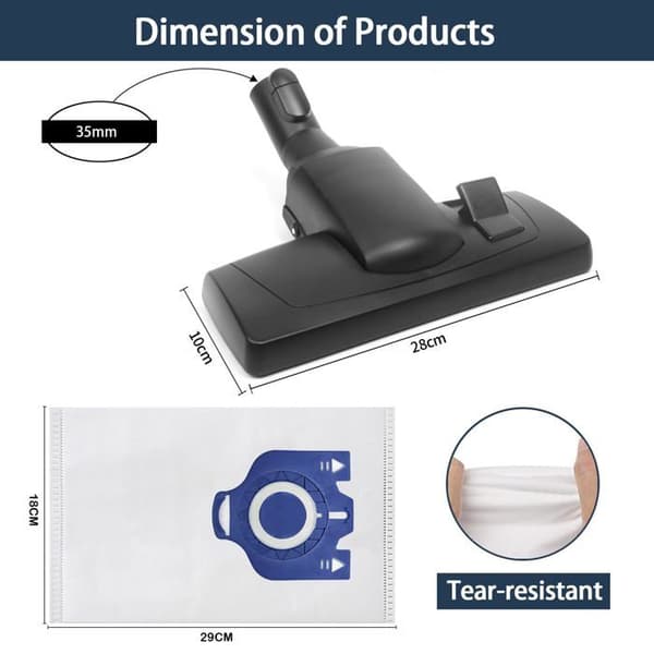 Universal støvsugerbørste - TANDE - Ø35 mm - Til Miele S1, S2, S4, S5, S6, S8 - C1-C3 (Compact/Complete/Classic)