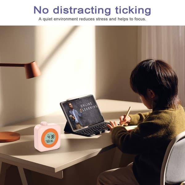 3-i-1 Digital Visuel Timer, 60-Minutters Nedtælling, Køkken Stopur, Pink