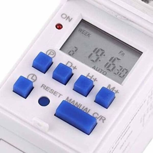 Programmerbar digital tidtaker, LCD ukentlig bryter med programmert tidtaker (220V)