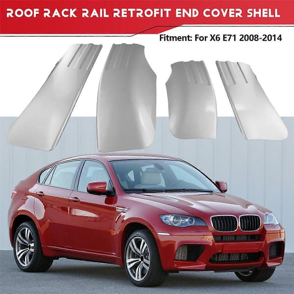 4 STK Bil Auto Udvendig Tagbagagebærer Tagræling Eftermontering Endestykke Dome Holder Case Hætte til E71 E72 X6 20 As Shown
