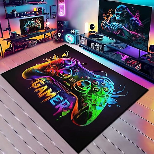 Gaming Mattor för Pojkar Cool Spelstil Sovrum Gamer Matta Pojkrumsinredning TV-spel Sovrumsmatta för Tonåringar A 60*90cm