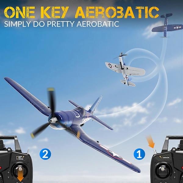 F4U Corsair RC Flyvemaskine 2.4Ghz 4CH 6-Akset EPP 400mm Vingefang One-Key Aerobatic RTF RC Fly Legetøj Gaver til Børn With 1 Battery China