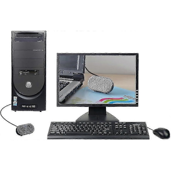 USB mini högtalare datorhögtalare driven stereo multimedia högtalare för notebook laptop pc (svart)