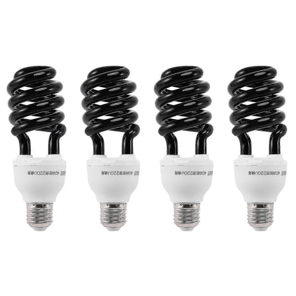 4x E27 40W UV-mustavalokierre-CFL-lamppu 220V