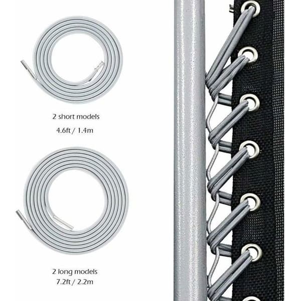 Elastisk snodd för solstolar - PZCC - Förpackning med 4 snoddar - 2 snoddar på 2,2 m - 2 snoddar på 1,4 m - Mörkgrå