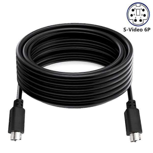 Mini DIN 6-bens kabel 1,8 meter han til han lige stik kobberkerne forlængerledning