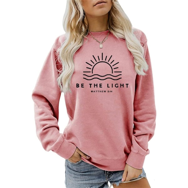 Be The Light Shirt Matthew 5:14 Sweatshirt Women Casual Crewneck Pullover Tops Christian Shirt Bible Faith Quote Gifts