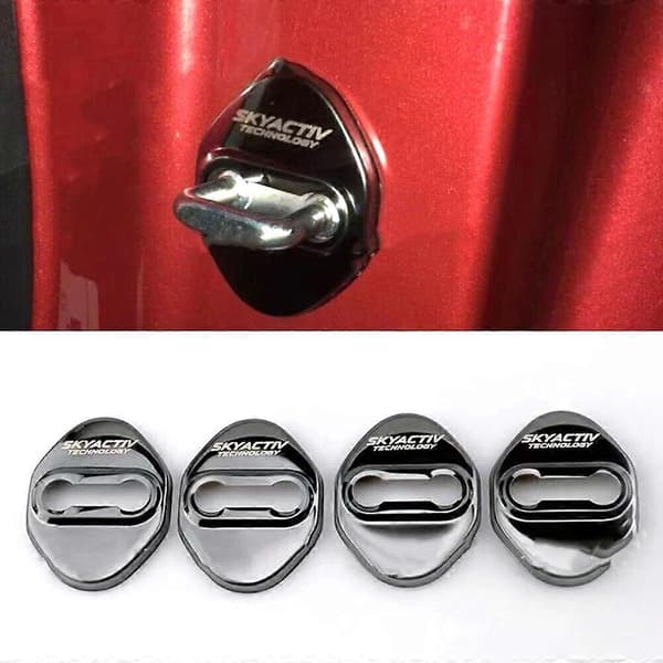 Biltilbehør til Mazda 3 6 CX-5 CX-3 Rustfrit Stål Sidedørlås Beskyttelsesdæksel Autodele