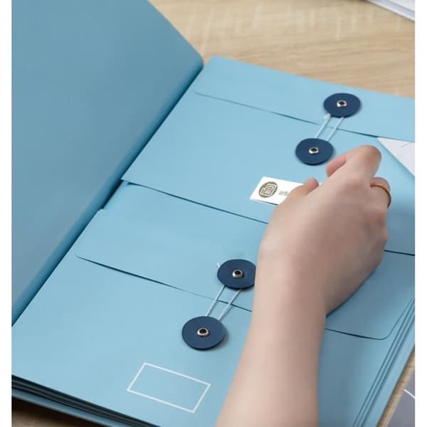XJYDNCG A4 Dokumentholder, 5 cm tyk, Harmonikamappe, Elastikbåndmappe, Dokumentorganisator - Gul