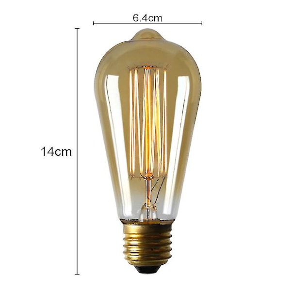 Edison Pære E27 40w 220v Retro Vintage Edison Pære Lyspærer Vintage Edison Lampe Retro Lys 1 stk 1PCS ST64 L