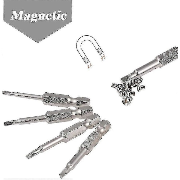 Magnetiske trekantede skruetrækkerbits, 50 mm S2 stål trekantet spids skruetrækkerbit 1/4 sekskantet skaft