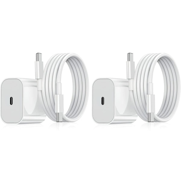 Laddare för Samsung - Snabbladdare 20W USB-C - Adapter + kabel 2m Vit 2-Pack Samsung