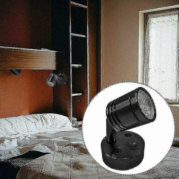 2 stk. 12v LED Spot Læselampe Væglampe Sengelampe Dæmpbar Afbryder Autocamper Campingvogn Cylinder Fle