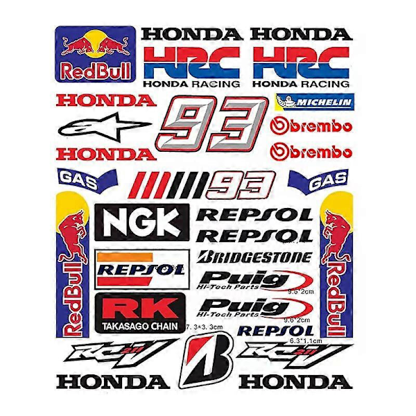 Heijastava tarra, moottoripyörän teippaus Honda HRC Ktm -moottoripyörän polvi- ja säärisuojille FG131