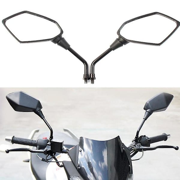Universal 2 st motorcykel backspegel svart motorcykel motorcykel krom skoter backspegel backspegel sidospegel 8mm