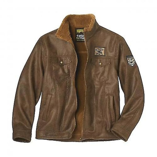 Fuskepelsjakke for menn Brown L