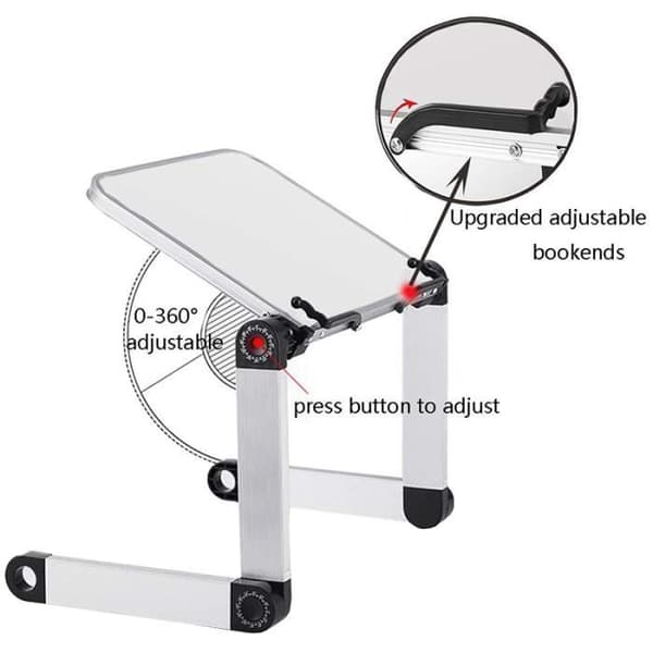 Justerbart bokstativ - Hvit - Aluminium - Sammenleggbart - Ergonomisk - Flerhøyde