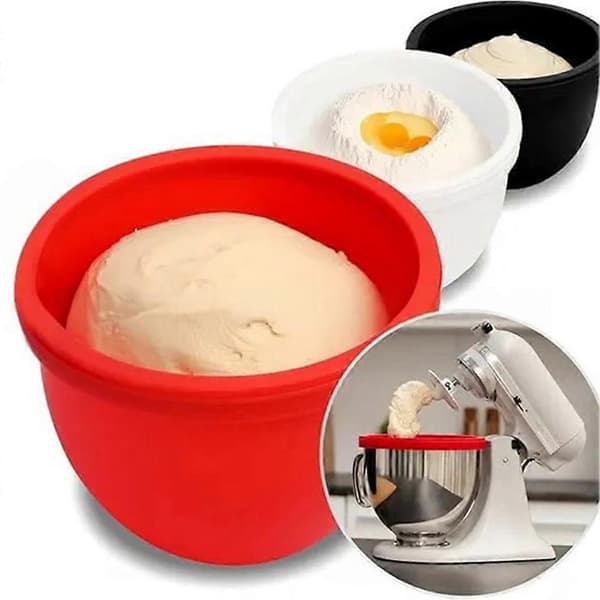 Silikonskålsfoder för KitchenAid Tilt-Head 5 QT Mixers Foder med lock Köksmixer Tillbehör Vit White