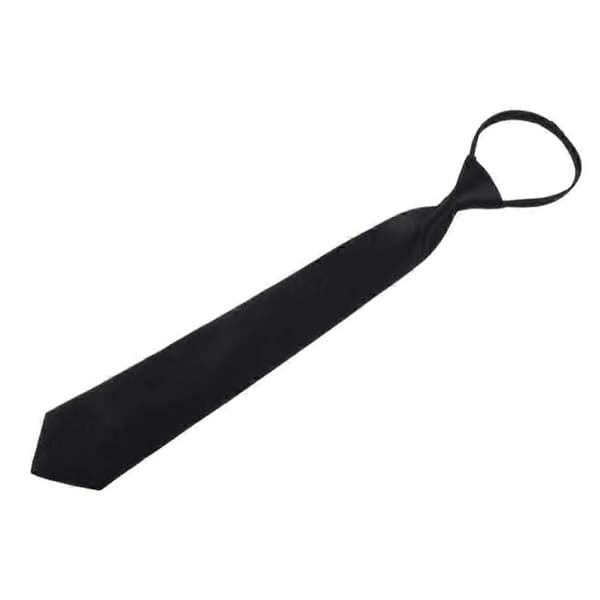 Sort pakket 8 cm lynlås slips til mænd, justerbart formelt polyester slips