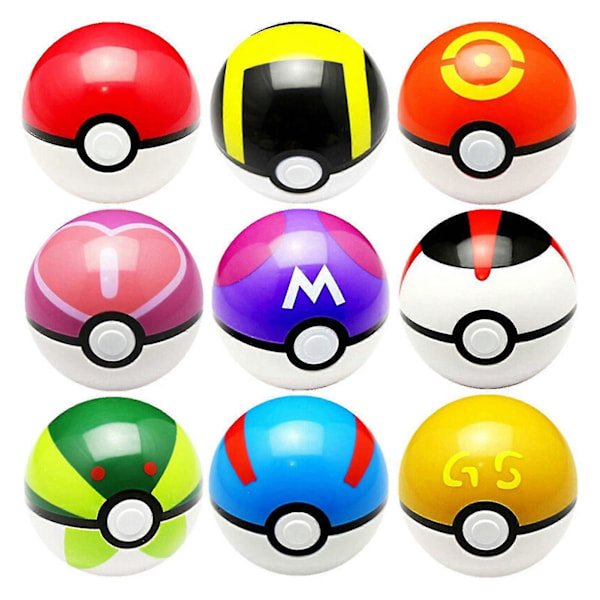 9 stk. 7 cm Dreng Pige Rekvisit Holdbar Til Børn Pokeball