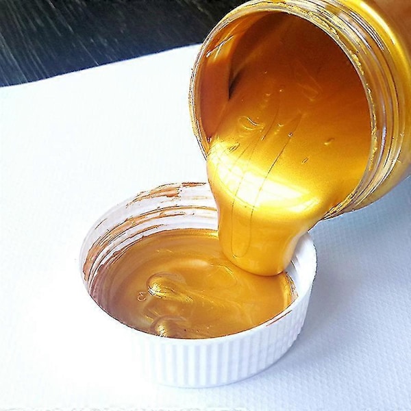 Vattentät 100ml Metallisk Akrylfärg - Guldfärg för Statyfärgning Gold