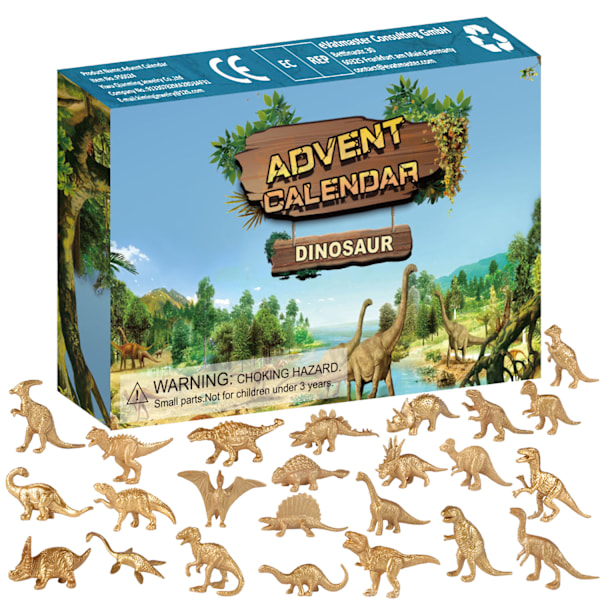 Joulunlaskenta Joulu Blind Box Lapsi Eläinmaailma Leikki Olki Lahja Laatikko Kultainen Dinosaur Golden Dinosaur child